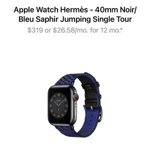 ***Brand New*** 🍎 Watch Hermes 40mm Noir/Blue Saphir Jumping Single Tour
